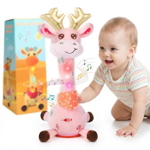 JISON21 Dancing Talking Giraffe Toy, Recording Repeat Toy Baby Tummy Time