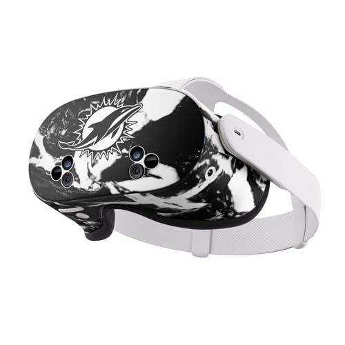 Sticker Meta Quest 3S pour éviter les rayures avec le vinyle NFL Miami Dolphins marbre