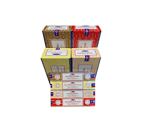 Incienso Surtido. Fragant Myrrh - Californian White Sage - Persian Musk- Dragonu00b4s Blood - 4 Cajas x 15g -