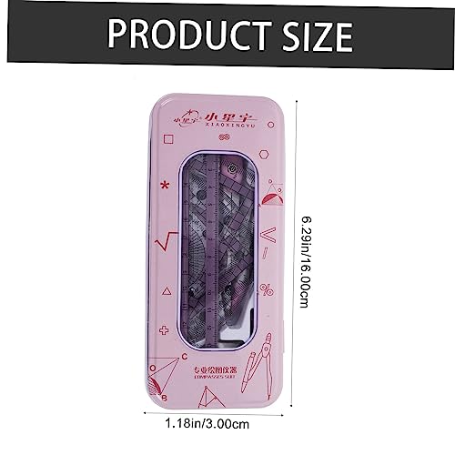 MAGICLULU 1 Conjunto De Réguas Kits De Transferidor De Metal Para Crianças Material De Escritório Co