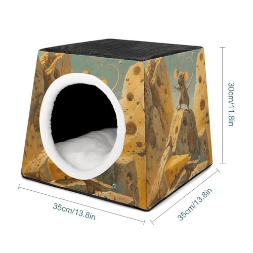 Maison pour chat Cheese Pet Hut | Panier capsule chaud pour le salon - 3