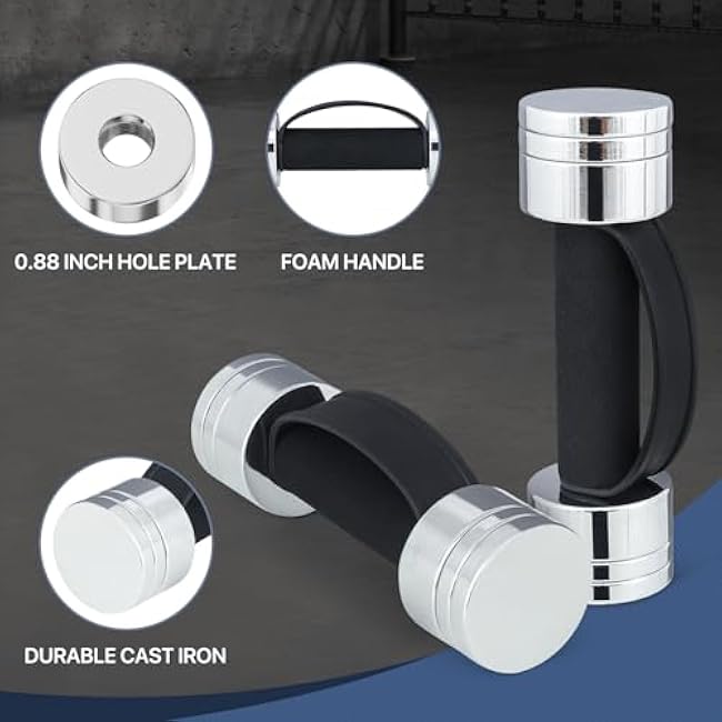 MADOG 10/30lbs Adjustable Dumbbells with Weight Plates/Connector, Hand Weights Dumbbells with Anti-Slip Metal Handle, Free Weights Exercise & Fitness Dumbbells, for Home Gym Exercise Training