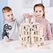 Wooden Marble Run for Kids Ages 4-8, 60 Pieces Wood Building Blocks Toys and Construction Play Set, Marble Track Maze Game STEM Learning Toys Gifts for Boys Girls (60pc Set)