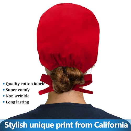 Image of ABAMERICA Working Caps with Button and Sweatband, Adjustable Working Hats for Women Men, One Size(Tie Back or Toggle)