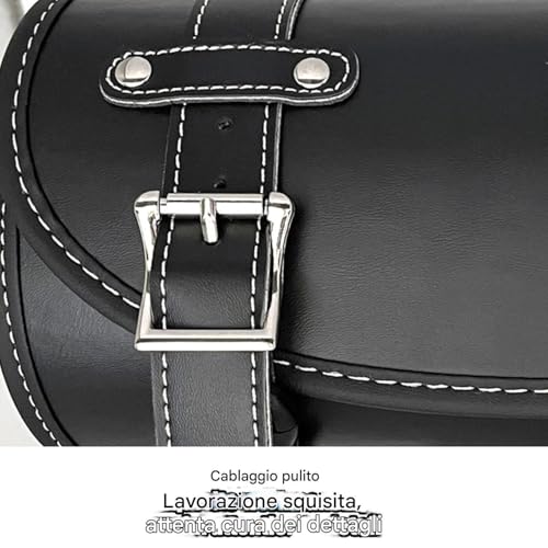 Pochette en cuir imperméable pour moto avec finitions soignées