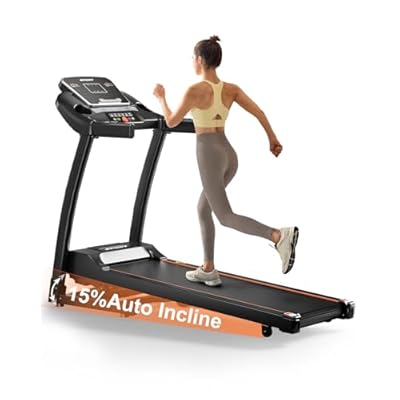 Foldable Electric Treadmill with Incline, LED France Ubuy
