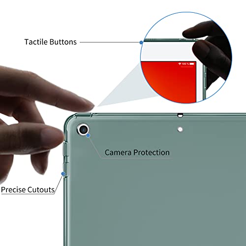 EasyAcc Case Compatible with iPad 9th / 8th / 7th Generation (iPad 10.2 inch 2021/2020/2019), Slim Translucent Cover for iPad 7 8 9 Auto Wake/Sleep, Night Green - Image 2
