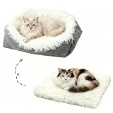 2 in 1 Faltbares katzenbett 70 x 60 cm Waschbares Plüsch Katzenkörbchen