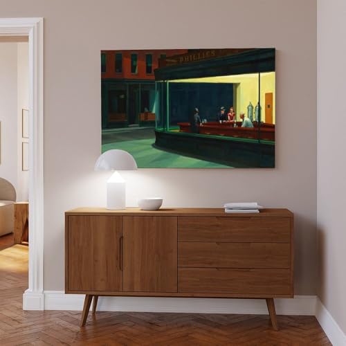 Impression toile Nighthawks Hopper pour habiller un mur de salon vide