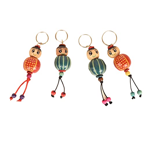Image of AAKRITI ART CREATIONS Handcrafted Key Ring for Men & Women - Wooden, Leather & Artistic Keychain with Clip or Bottle Opener, Stylish Key Holder Accessory