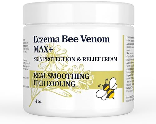 DUBOONAIO High Strength Bee Venom Cream, Dyshidrotic Eczema Ointment, Heat Rash, Itching, Eczema, Psoriasis, Leg, Stomach, Foot, Hand, Irritated Skin, All Age Care