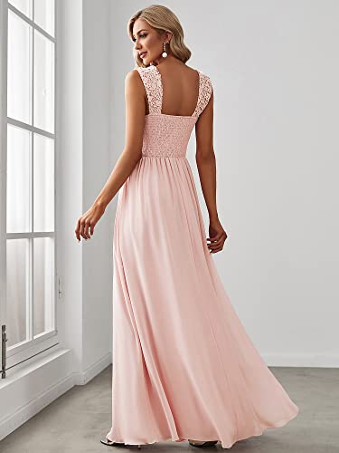 Ever-Pretty Women's A-Line Sleeveless Floral Lace Long Cocktail Dresses Pink Us16 #TOP1