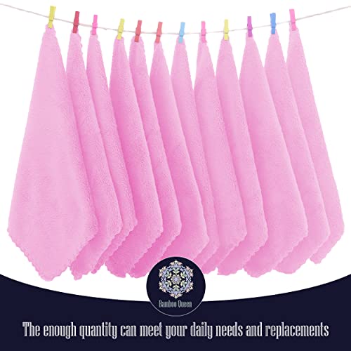 Image of 16 Pack Baby Washcloths - Luxury Coral Fleece - Extra Absorbent and Soft Wash Clothes for Newborns, Infants and Toddlers - Suitable for Sensitive Skin and New Born-Baby Shower-Frozen Berry,10x10 Inch