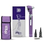 MeddSight Otoscope with Light, Fibre Optic Ear Scope for Kids & Adults, 3X Zoom Magnifying Glass, LED Ear Infection Checker with 10 Disposable Specula, Nylon Case, 6 Colors Medical Grade(Purple Color)