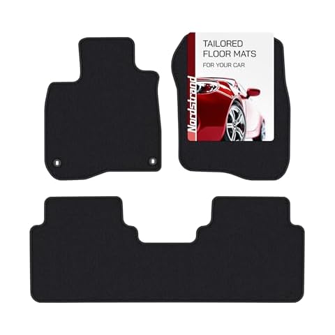 Floor Mats for Honda CRV 2017-2022 - Custom 3D Fit for Honda CR-V 2017 2018 2019 2020 2021 2022 Hybrid - 1st & 2nd Row Set - Rubber Anti-Slip Back - 22oz Heavy Duty Carpet Mat - All Weather Car Liner Cover