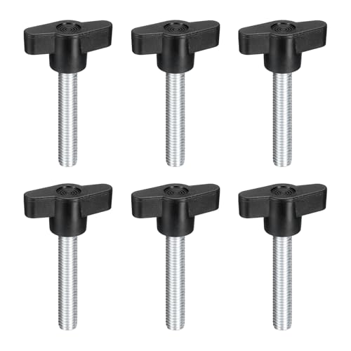 QUARKZMAN 6Pcs Vite A Manopola Serraggio, M8 X 45mm In Acciaio Al Carbonio Metrico Manopole A T Per Sostituzione Rapida Senza Strumenti