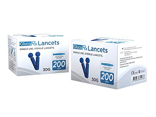 GlucoRx Sterile Lancets (30g), 200 Pack