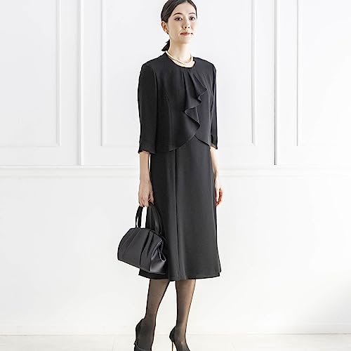 [東京ソワール] 公式 喪服 レディース 夏 ブラックフォーマル ワンピース 礼服 大きいサイズ 洗える 50代 60代 ゆったり 前開き おしゃれ WEB限定 3671850 8枚目