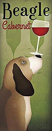 Buyartforless Beagle Winery Cabernet by Ryan Fowler 20x8 Art Print Poster Wall Decor Vintage Cute Dog Wine Advertisement Folk Art