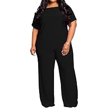 TOPSRANI Womens Plus Size Two Piece Outfits Sweatsuits Casual Tracksuit Short Sleeve Loose Baggy Wide Leg Long Pants Sets
