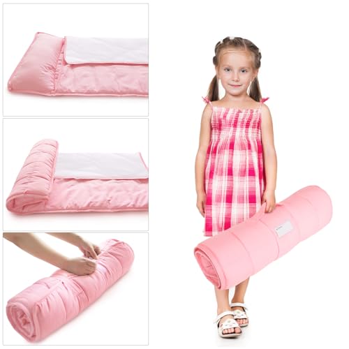 Image of Toddler Nap Mat 2-Pack with Blanket, 50 inchx21 inch, Portable, Pink & Violet