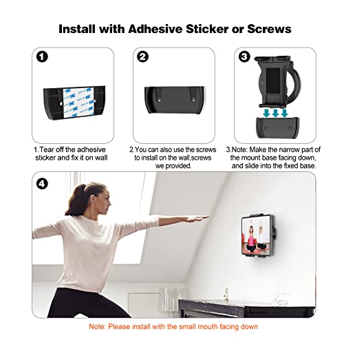 Tablet Wall Mount, Jubor Kitchen Tablet Bracket Wall Holder Universal 2-In-1 Kitchen Wall Mount/Under Cabinet Compatible With 4.7" To 11" Ipad/Tablets /Phones, Recipe Reading On The Wall Or On Desktop #TOP4