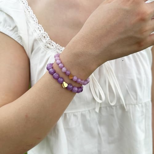 Image of DOLLESS Back to School Bracelets Matching Heart Mother Daughter Bracelets First Day of School Gifts