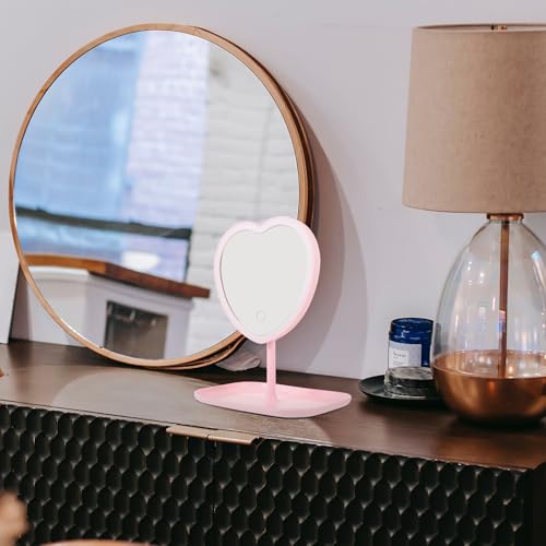Miroir maquillage LED rechargeable USB portable surface dorée