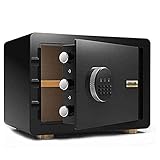  KHAMEO Tresor, Feuerfester, Wasserdichter Tresor, Tresor Für Versicherungen, Tresore Für Elektronisches Passwort, Schlüsselaufbewahrungsschrank Mit Alarmsystem – Bargeldtresor – Mehrfarbig – 35 X 25
