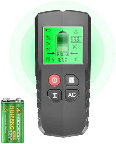 Leitungssucher Ortungsgerät, 5 in 1 Multifunktions Wand Scanner Detektor Stud Finder, Leitungssuchgerät mit HD-LCD-Display & Audio-Alarm für Metall, Rohre,Holz, Stromleitung und Ba