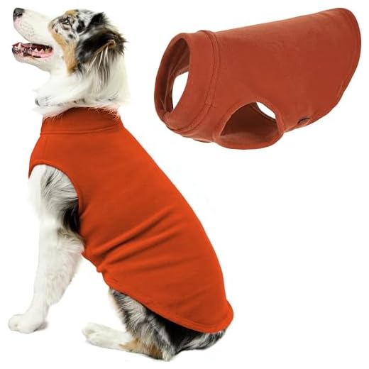 Gooby Stretch Fleece Vest Dog Sweater - Pumpkin, 4X-Large - Warm Pullover Super Stretchy Fleece Dog Jacket for Small to Large Dogs