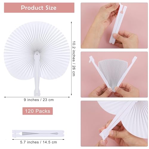 Éventails pliants blancs pour protéger les invités de la chaleur du mariage - 3