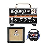 Orange Micro Dark Terror Hybrid Amp Head Mini Stack Combo w/ Cabinet and Speaker Cable, Black