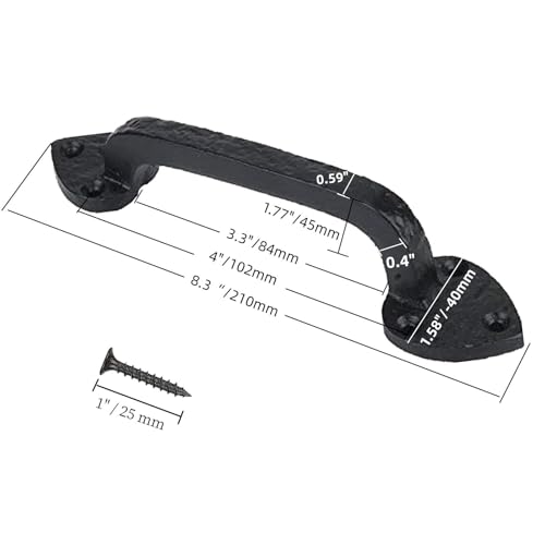 Image of 7 Inch Spear Barn Door Handle - Black Cast Iron Pull for Sliding Doors, Gates, Sheds, Fences, Closets - Indoor Outdoor Farmhouse Hardware