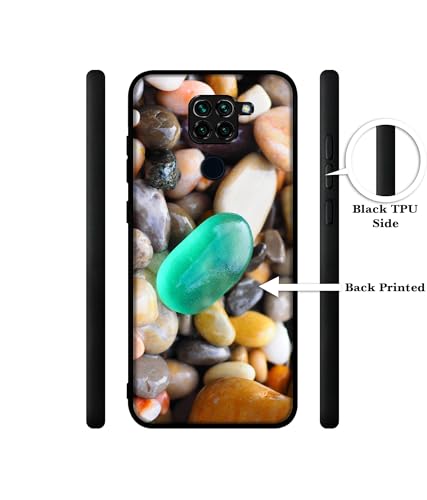 Image of Sea Stones Design Premium 2D Printed Metal Back Case Cover for Mi Redmi Note 9 4G