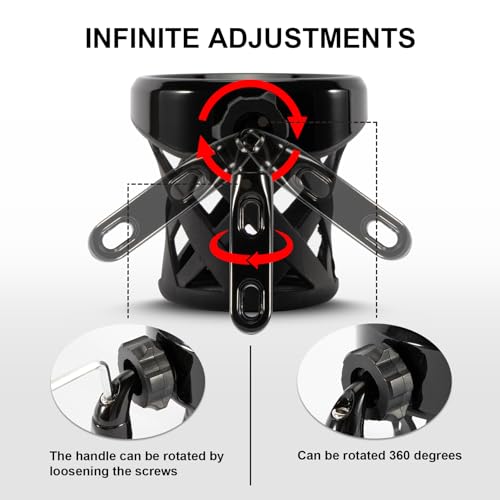 PSLER Motorcycle Drink Cup Holder Handlebar Mount Universal for Dyna Fat Bob Touring Road Glide Street Electra Glide Softail 1996-up Goldwing GL1800 2018-up by PSLER - Image 4