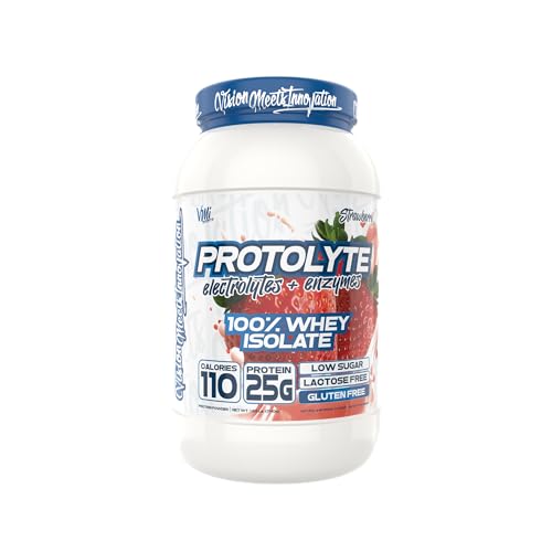 Image of VMI Sports | ProtoLyte Whey Isolate Protein Powder | Low Calorie Whey for Weight Loss and Muscle Gain | Digestive Enzymes | Non-GMO (1.6 lb, Strawberry)