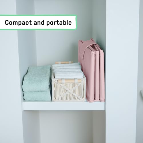 Image of Ingenuity Tuckaway Toddler Folding Tub, Converts Shower to Tub, Folds to Store, Easy to Clean, No Assembly Required, Portable Baby Bathtub for Travel, 12M-5Y, Pink