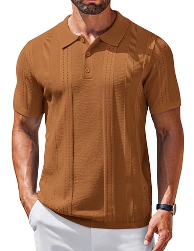 Polo en maille pour homme Coofandy coupe ajustée chic