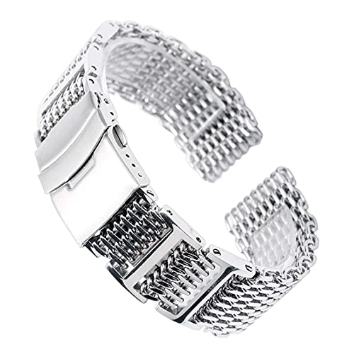 Bracelet de montre acier inoxydable argent 20mm 22mm 24mm maillons homme