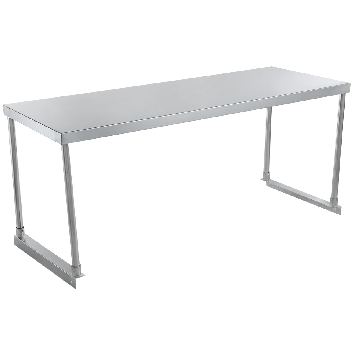 Empura 48" Wide Stainless Steel Table-Mount Overshelf with Mounting Bracket | Prep Work Table Storage Shelve for Restaurant Kitchen Garage | 1.5" Thick Shelf Deck, 48"W x 18"D x 19.5"H, 18 Gauge, NSF