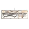 Azio Retro Classic USB (Maple)- Wired Backlit Vintage Maple Wood Mechanical Keyboard for PC (MK-RETRO-W-02-US)