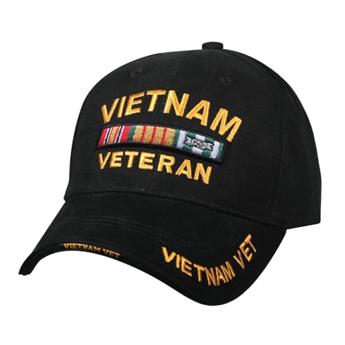 Rothco Deluxe Low Profile Vietnam Veteran Insignia Cap – Rugged Outdoor Baseball Hat Black