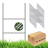 25 Pack H Frame Wire Stakes 20 x10 inch 9 Gauge Galvanized Wire -Yard Sign Stakes Fit for 4mm, 5mm Corrugated Signs, Heavy Duty Metal Step Stakes