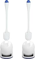 Vista 1 de Juego de 2 cepillos de inodoro CELOX con soporte, cepillo compacto para inodoro con base de ventilación transpirable, kit de limpieza para baño