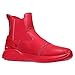 Soulsfeng Stylish Red High Top Sneakers for Women 8 Slip On Leather Basketball Running Walking Shoes