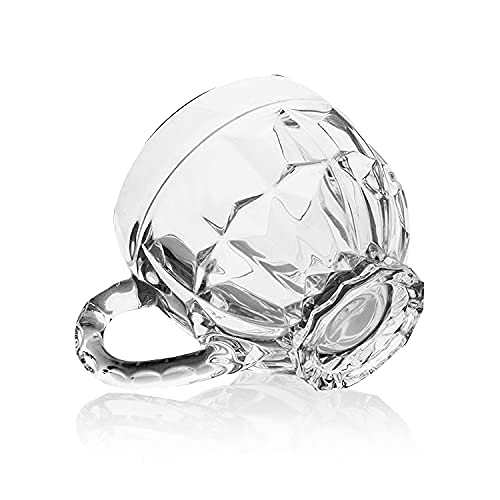 Image of MULTI ZONE 250 ML Crystal Clear Toughened Glass Tea Cup with Convenient Solid Handle Cups, Espresso Mug Set for Tea, Coffee, Hot /Cold Drinks (MZ-04)