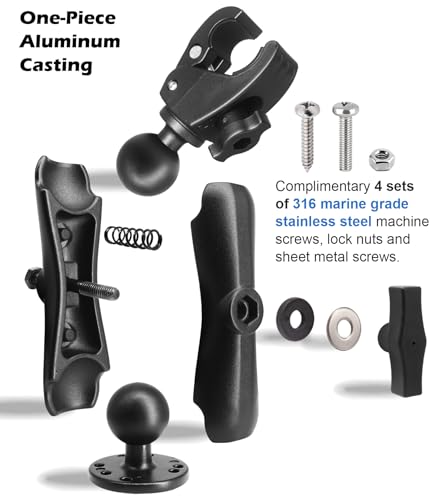 WINDFRD Aluminum Trolling Motor Stabilizer, Greater Gripping Strength and Range through 1.5\" Ball and 5.9\" Arm, Adjustable Boat Accessories for Minn Kota, Rhodan