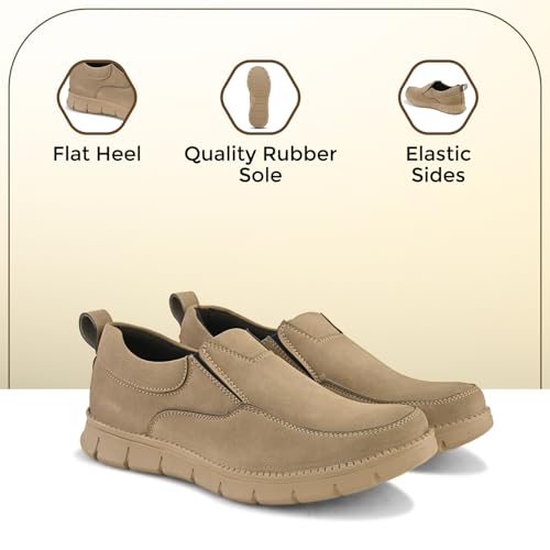 Image of STANPHORD Men Suede Slip-On Sneakers | Casual Daily Walking Shoes | Rubber Anti-Slip Sole | Lightweight Cushioned Streetwear Fashion Footwear (TPSI 5020)