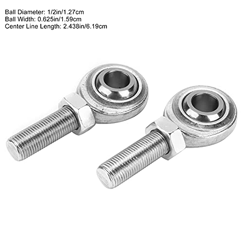 CMR-8 Rod End Bearing Heim Joint, 1/2-inch, 1/2-20 RH Male Thread, Universal for Car, Motorcycle, ATV, Ship, 2-Piece Set